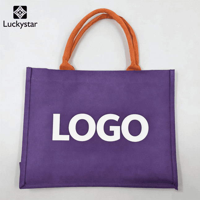 Фиолетовая многоразовая сумка-шоппер с логотипом, прочная сумка для продвижения бренда.