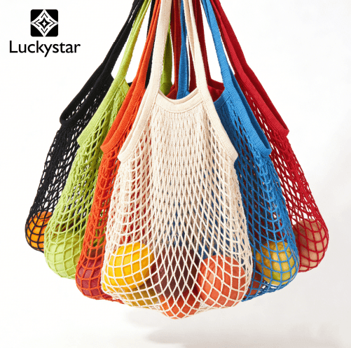 Custom Logo Wholesale Reusable Mesh Shopping Bag Lightweight Shoulder Shopping Bag Volleyball Tennis Ball Storage Bag