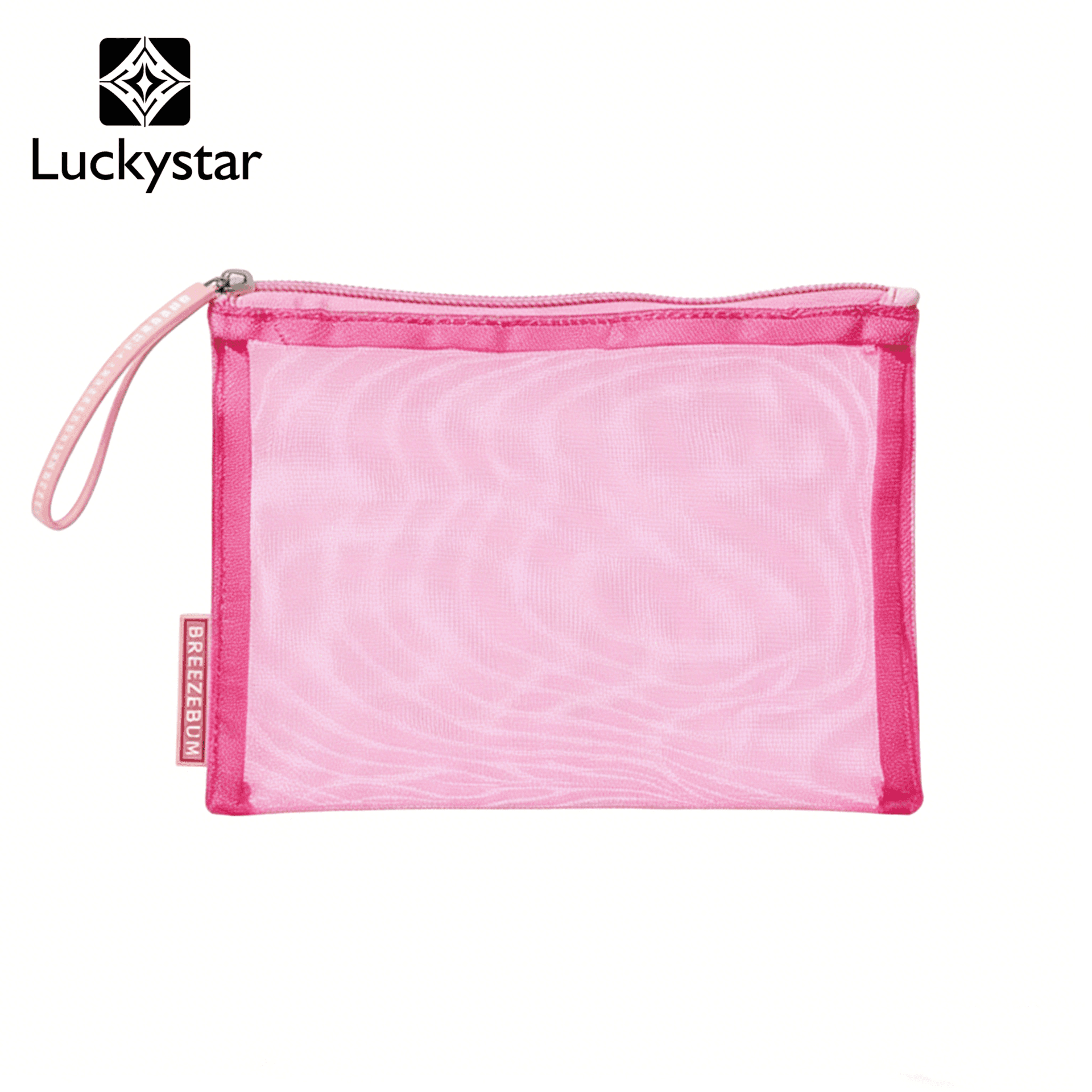 Custom Logo Mesh Cosmetic Pouch Lightweight Travel Toiletry Bag
