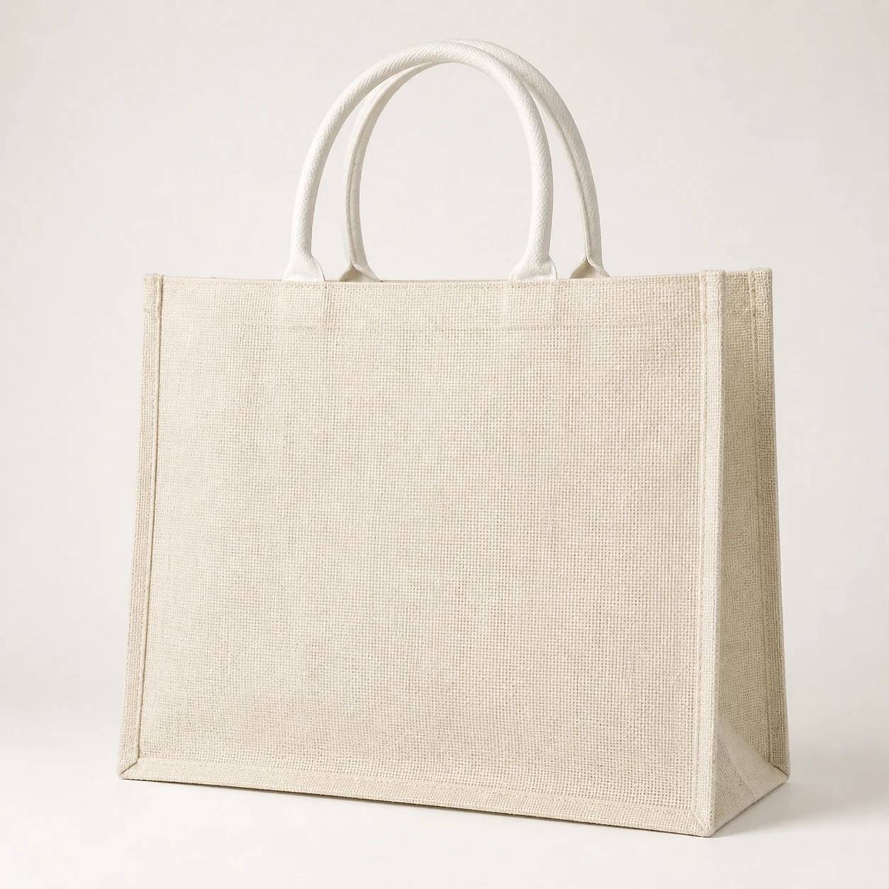 Custom Jute Tote Bag Wholesale – Large Capacity Logo Shopping Bag